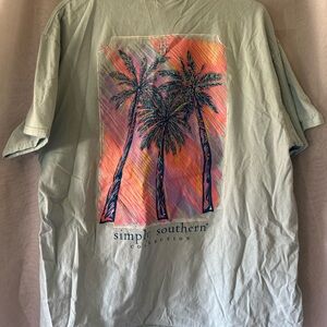 Simply Southern Mint Green Tee with Neon Palm Trio Graphic